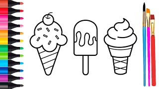 Bolalar uchun rasm chizish | Draw a ice cream for kids | Рисование Мороженое для детей
