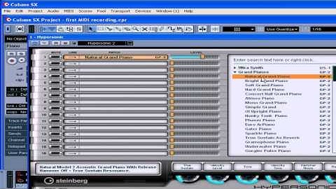 Cubase SX 3 Tutorial - Lesson 10: First MIDI Recording