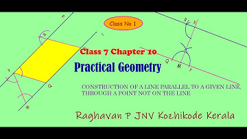 Exercise 10.1 Class 7 PRACTICAL GEOMETRY CONSTRUCTION OF A LINE PARALLEL TO A GIVEN LINE emaths