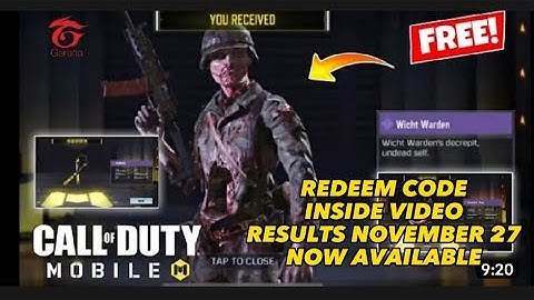 REDEEM CODE INSIDE VIDEO BATTLE PASS GIVE AWAY SEASON 9  NOVEMBER 27 results SHOUT OUT #callofduty