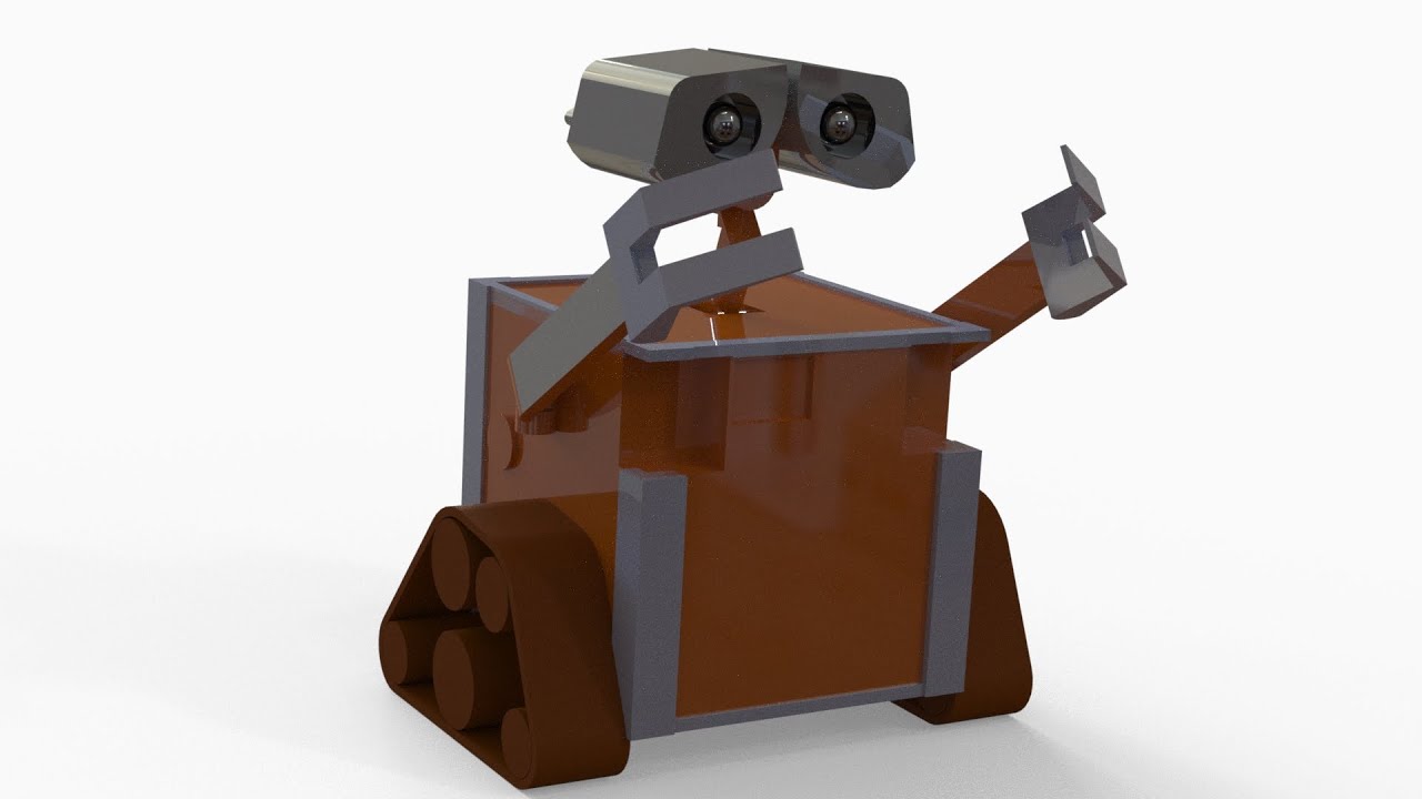 「DESIGN 141」 How to draw Wall E disney character by Solidworks YouTube