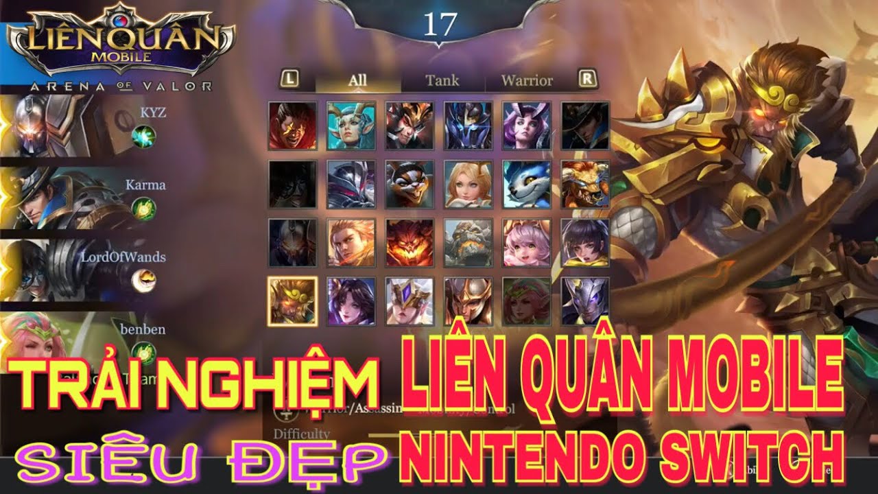 Trải nghiệm Liên quân mobile Phiên bản Nintendo Switch Đồ họa siêu đẹp và bắt mắt