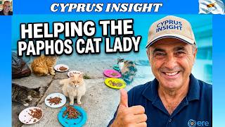 HELPING THE PAPHOS CAT LADY AT THE OLD TOWN FEEDING STATION!!