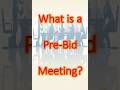 What is a Pre-Bid Meeting? | Tender Explained in 30 Seconds #shorts