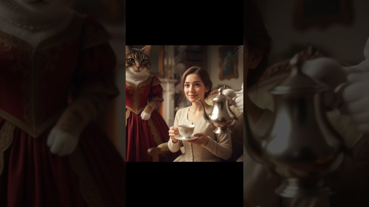 A Rich cat adopted a human on the street and sold the human.