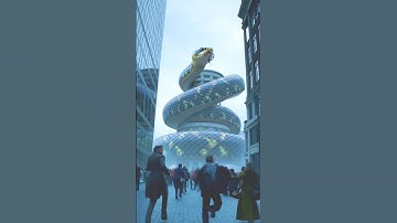 AI Generated Art Video Animation of Gigantic Anaconda on Street... #ai #art #aiart #anaconda #snake