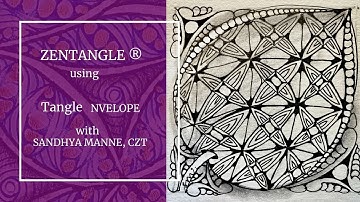 Zentangle® Mini Project with Tangle NVELOPE beginners tutorial