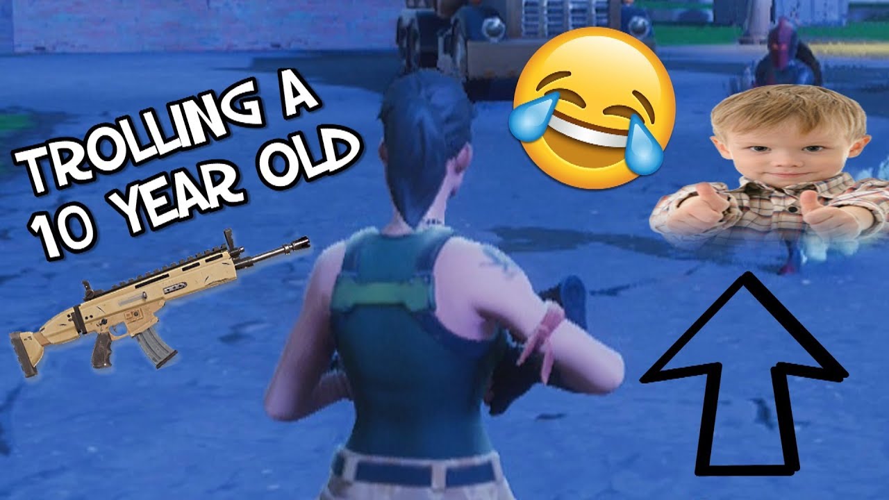 TROLLING A 10 YEAR OLD ON FORTNITE BATTLE ROYALE!!!! - YouTube