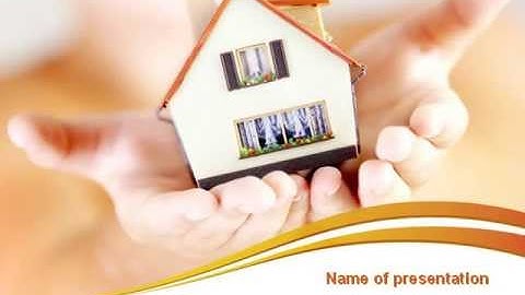 House In Hands PowerPoint Template by PoweredTemplate.com