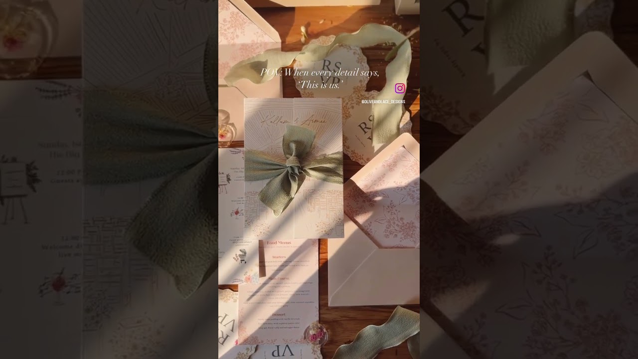 Custom English garden wedding invitation 