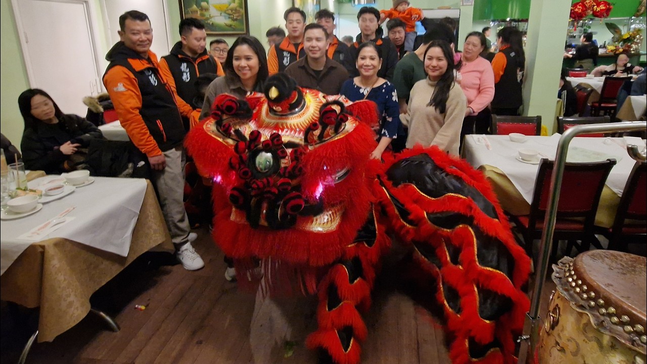 Lion Dance by Lung Ying Dragon Style UK | Pre CNY 2026 | Sông Quê Café, London