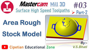 Mastercam Mill 3D || Area Roughing || Stock Model || Surface High Speed Roughing Toolpaths