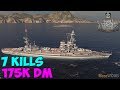 World of WarShips | Normandie | 7 KILLS | 175K Damage - Replay Gameplay 4K 60 fps