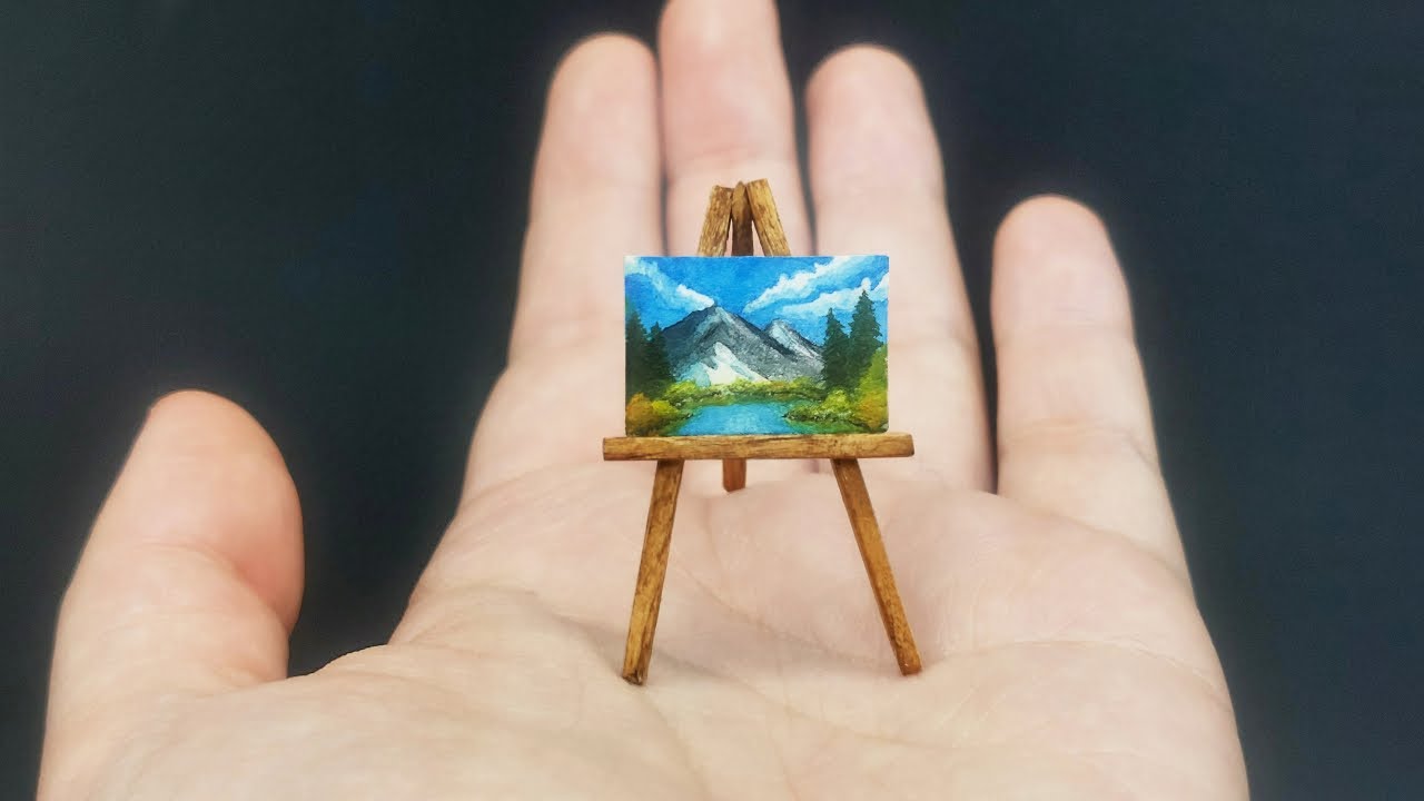 Bob Ross for ants  Small canvas art, Mini canvas art, Diy canvas art