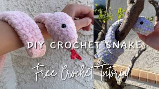 Crochet NO-SEW SNAKE Tutorial 🐍 | Crochet With Me | Quick and Easy