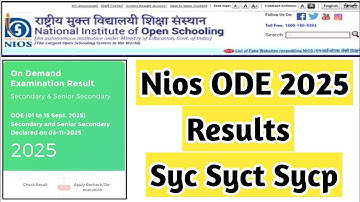Nios Ode Result Syc Syct Sycp Problem | Task Is Helping NIOS  #nios #exam #april #stream1 #ode