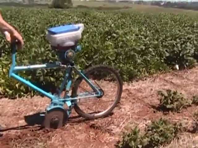 Manual Seeding With A Bike Planter Youtube