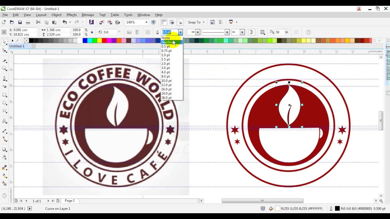 How to create logo sample  Coffee Logo design  in coreldraw  