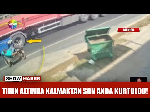 Tırın altında kalmaktan son anda kurtuldu!