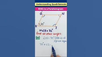 Understanding Quadrilaterals | Find all the angles in parallelogram RING #shorts #trending #maths