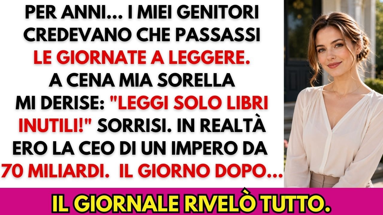 Mio fratello ha appena annunciato davanti a tutta la famiglia che comprerà un’azienda da miliardi. Mi ha guardato e ha detto: “Ecco perché resterai sempre nascosta nella tua biblioteca, mentre noi...