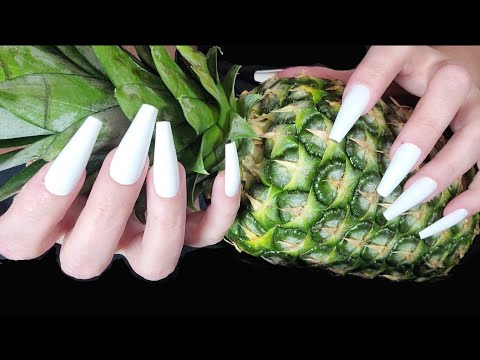 ASMR Fast Aggressive Textured Scratching On A Pineapple | No Talking | Long Nails