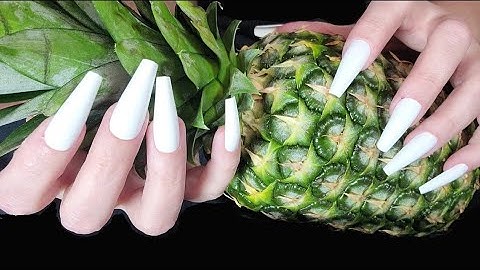 ASMR Fast Aggressive Textured Scratching On A Pineapple | No Talking | Long Nails