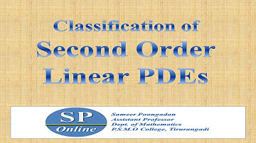 S3 M.Sc; PDE; Lecture 19-Second Order Linear PDE-Classification