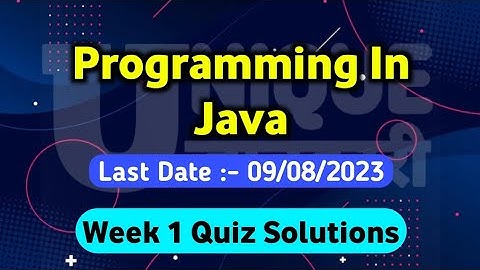 NPTEL Programming In Java WEEK 1 #Quiz Assignment Solutions | Swayam July 2023 | Unique Jankari