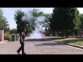 Albuquerque Police SWAT Flash Bang Grenade Explodes in Slow Motion