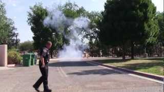 Albuquerque Police SWAT Flash Bang Grenade Explodes in Slow Motion