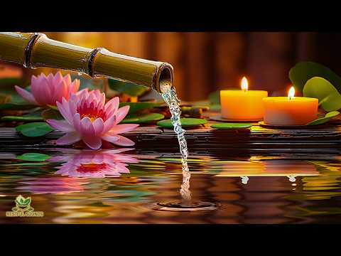 Peaceful Piano & Bamboo Water Fountain 🌿 Deep Sleep Meditation Music for Mind and Body