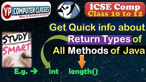 Return Type in Java | Quickest way to learn return type of Java methods | YP Computer Classes