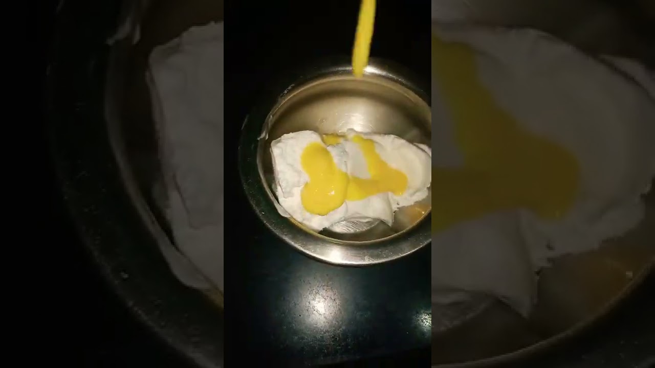 Mango fruit salad with custard and ice-cream. 