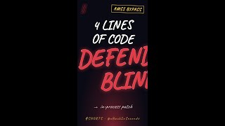AMSI Bypass: BLIND Windows Defender in 4 lines #Shorts