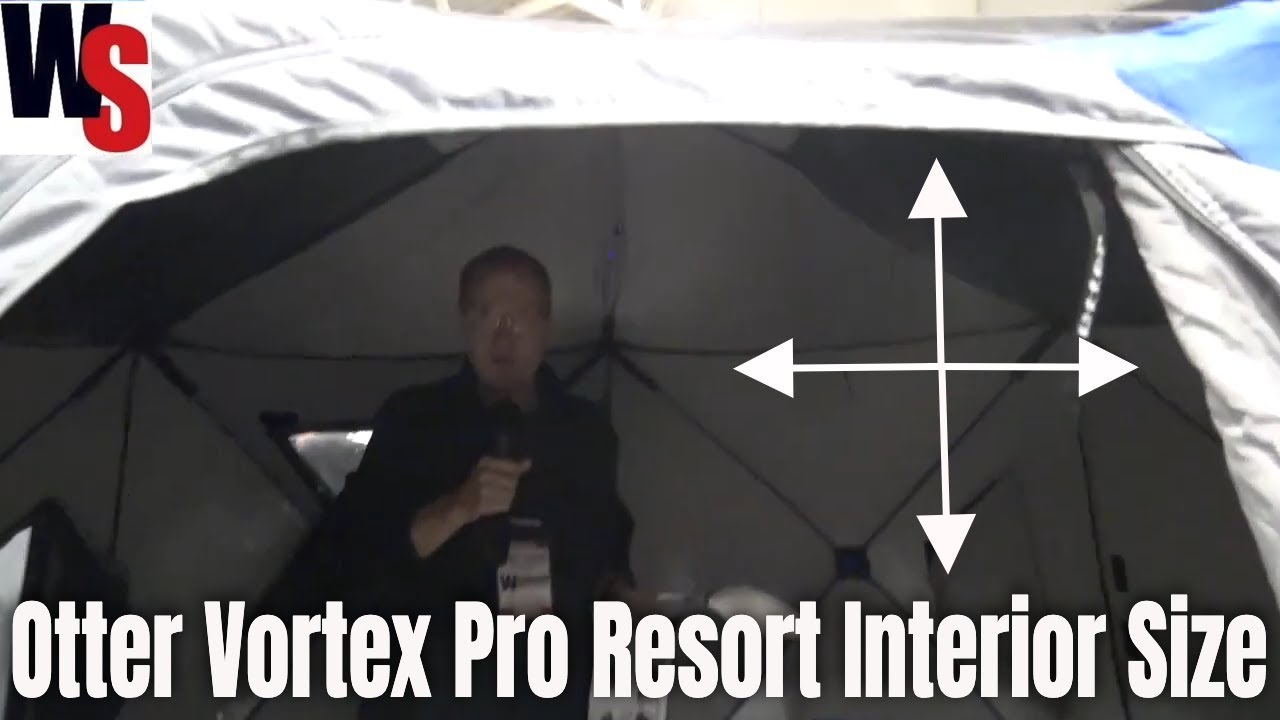 Otter Vortex Pro Resort Hub Style Ice Shelter Size Height Demonstration  @otteroutdoors8391 