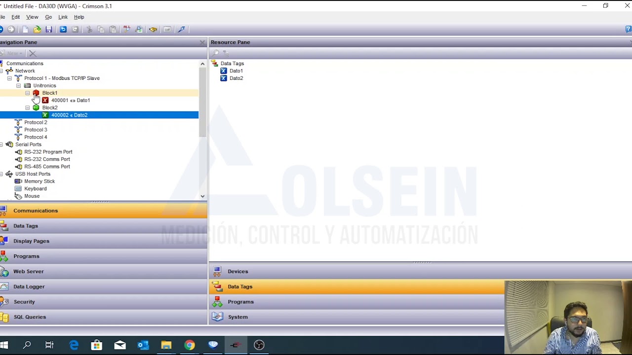 Unilogic Studio Unitronics Comunicación Modbus TCP/IP Esclavo con RLC ...