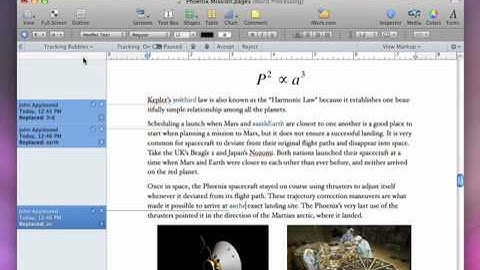 007 Apple iWork Pages Track changes and add comments