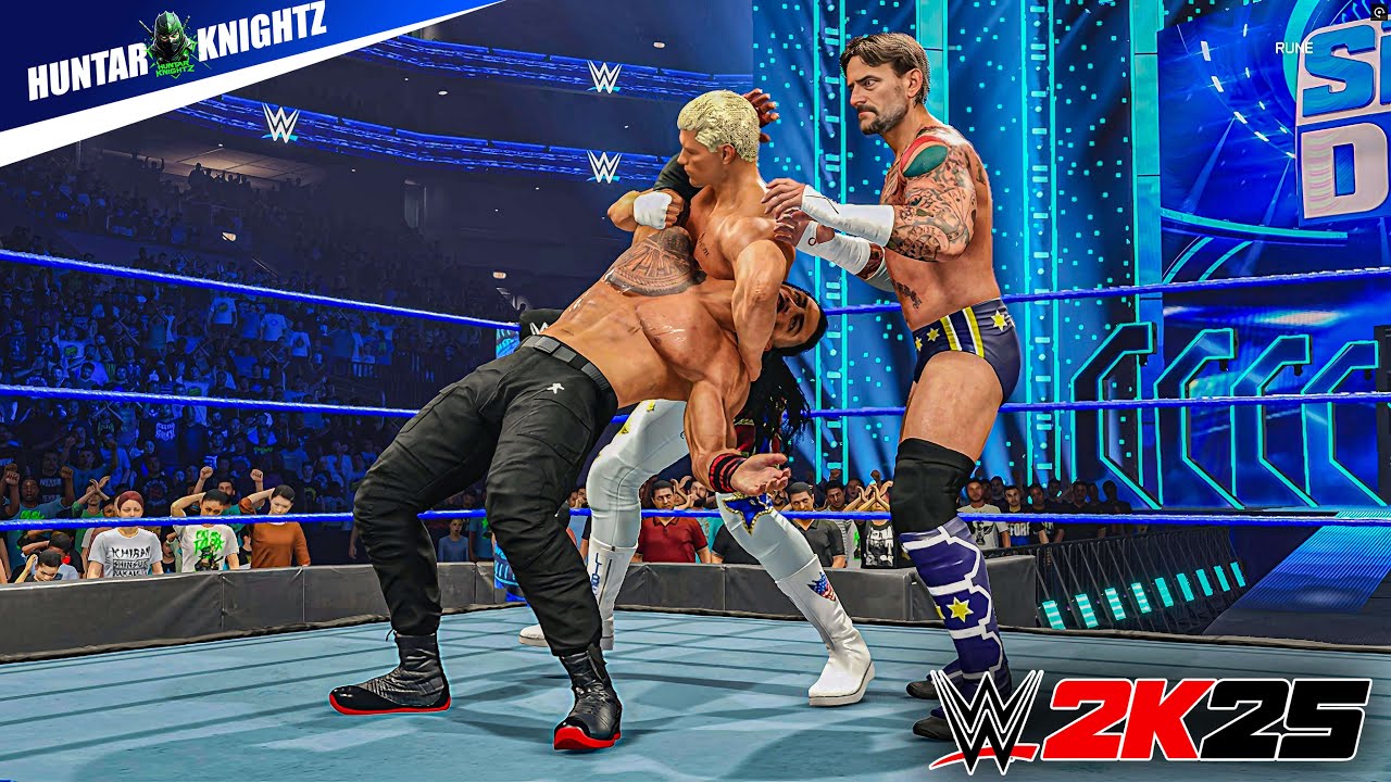 WWE 2K25 Roman Reigns vs CM Punk | Bloodline New Team w/ Cody Rhodes & Solo Sikoa | Full Match