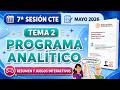 Resumen TEMA 2 Programa Analítico Séptima sesión CTE Mayo 2026 Materiales Productos Contestados