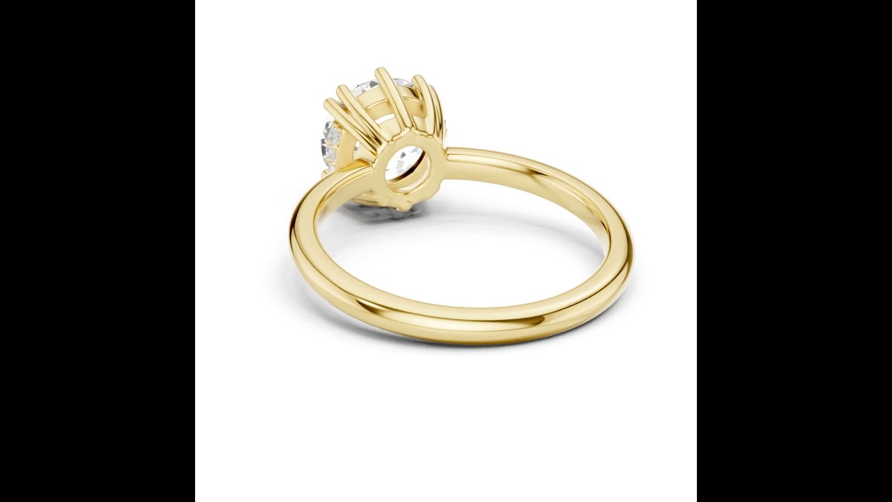 Round Cut Hidden Halo Solitaire Wedding Ring