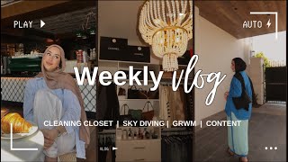 WEEK IN MY LIFE VLOG♡ closet clean out, brunch, sky diving, GRWM