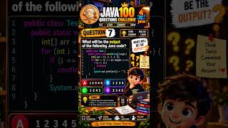☕ Java Quiz #7! 🧠 Can you master the continue statement Comment your answer & subscribe! 🚀💻🔥