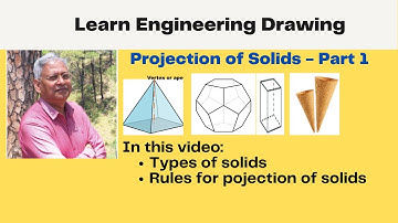 Projection of Solids - Part 1, Types of solids, Classification of Solids, Rules of Projections.