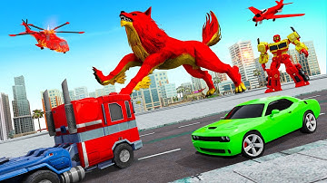 Wolf Robot Car Transformation - Android Gameplay