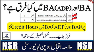Difference Between BA & BA (ADP) || AIOU || NSR Education