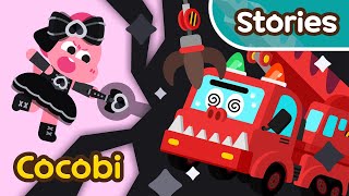 T-Rex And Crane Truck Combined Cocobi Pink Vs Black Ep08 Kids Cartoon Cocobi