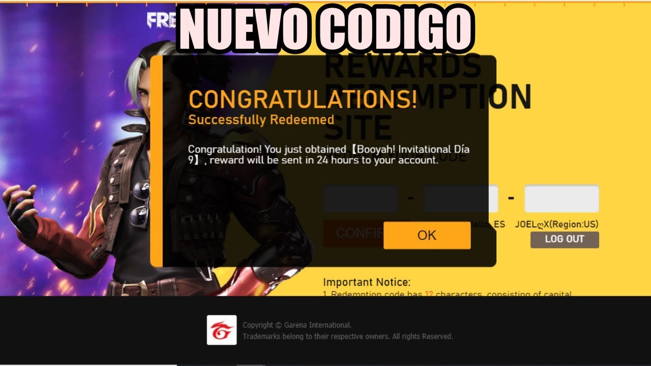 Garena Free Fire: códigos de canje para recompensas gratis