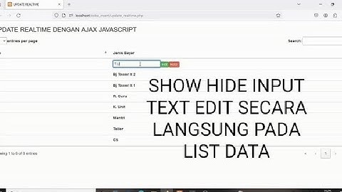 Show hide input text edit langsung pada list data tanpa refresh
