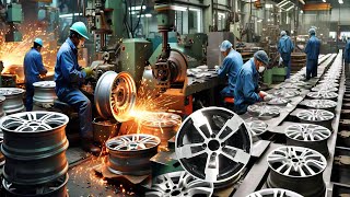 Interesting! Production Process of Car Alloy Wheel Rims || Aluminium Car Alloy Rims Casting Process